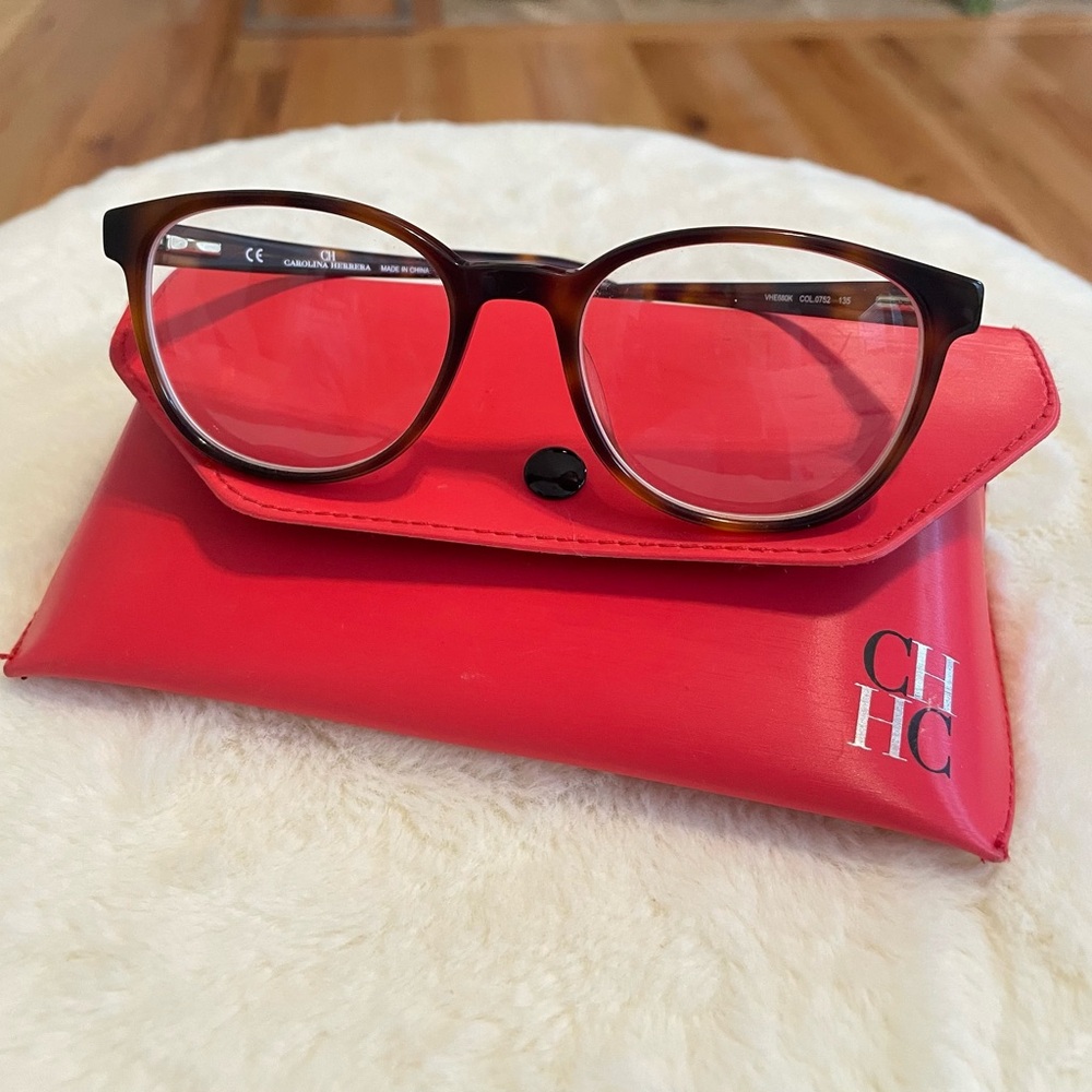 Carolina Herrera Brown Tortoise Eyeglasses
